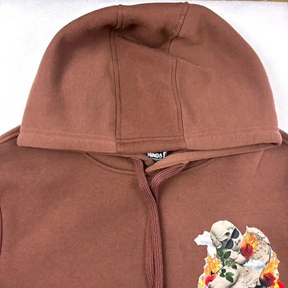 Rebel Minds Brown “Blessed w/ the Bag” Graphic Fleece Lined Hoodie (M) - Picture 4 of 16
